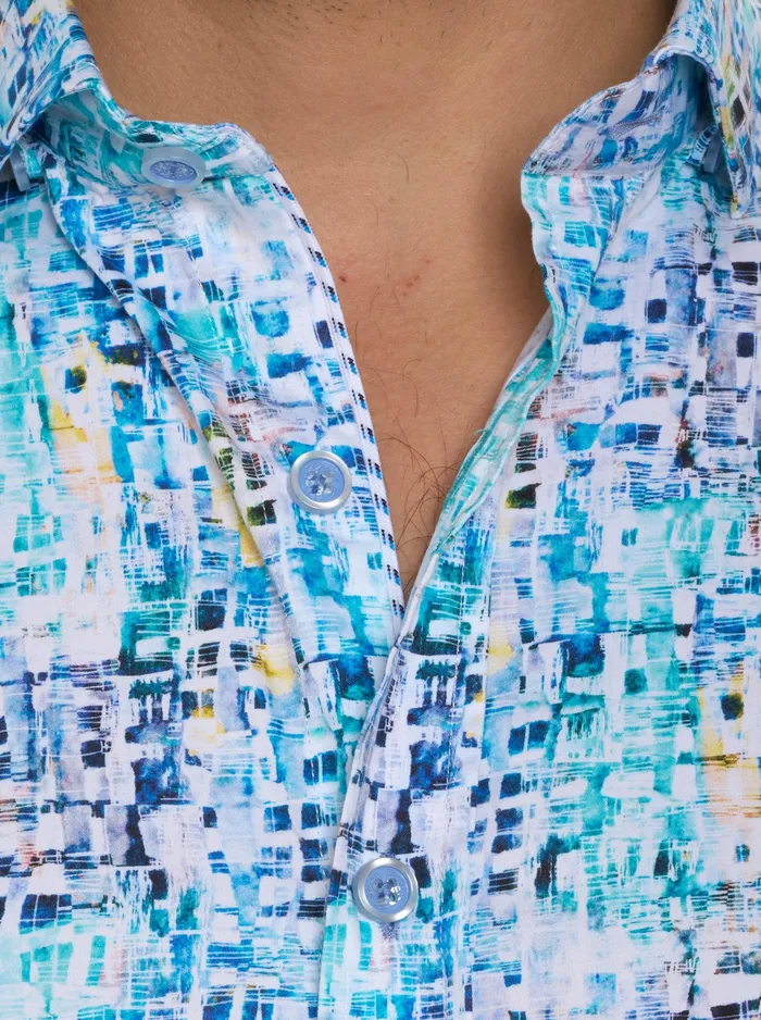 Robert Graham Long Sleeve Button Down Shirts Men BELMONT LONG SLEEVE BUTTON DOWN SHIRT Teal
