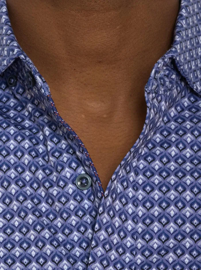 Robert Graham Long Sleeve Button Down Shirts Men BERNARDI MOTION LONG SLEEVE KNIT BUTTON DOWN SHIRT Blue