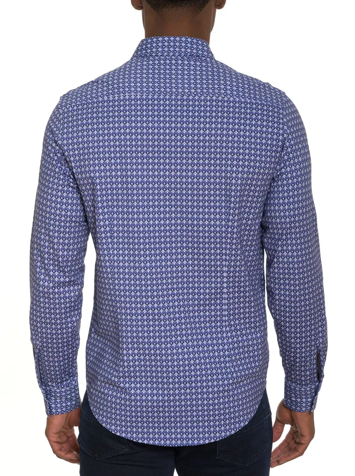 Robert Graham Long Sleeve Button Down Shirts Men BERNARDI MOTION LONG SLEEVE KNIT BUTTON DOWN SHIRT Blue