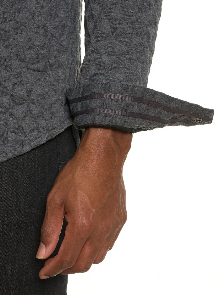 Robert Graham Long Sleeve Button Down Shirts Men BRENT SHIRT JACKET Grey