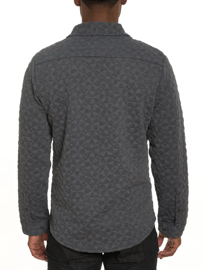 Robert Graham Long Sleeve Button Down Shirts Men BRENT SHIRT JACKET Grey