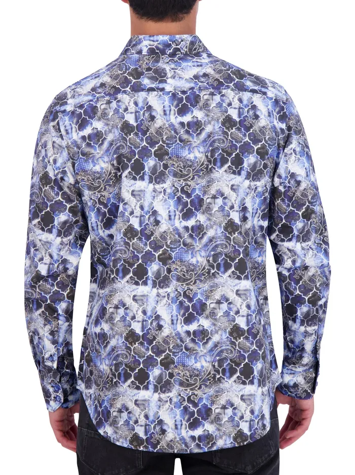 Robert Graham Long Sleeve Button Down Shirts Men BUCKNER LONG SLEEVE BUTTON DOWN SHIRT Black