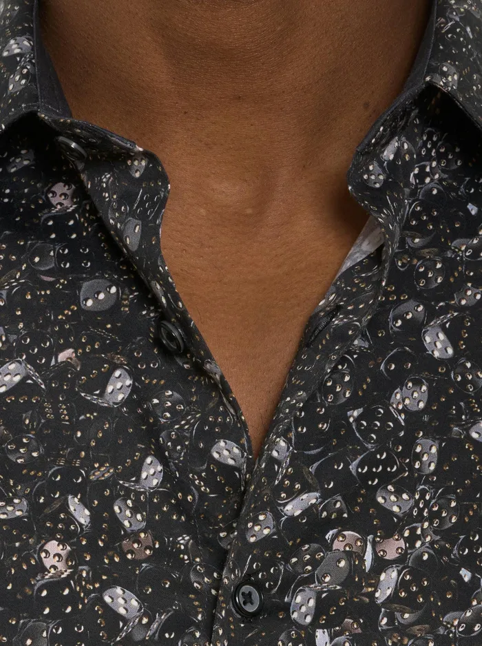 Robert Graham Long Sleeve Button Down Shirts Men CASINO LONG SLEEVE BUTTON DOWN SHIRT Black
