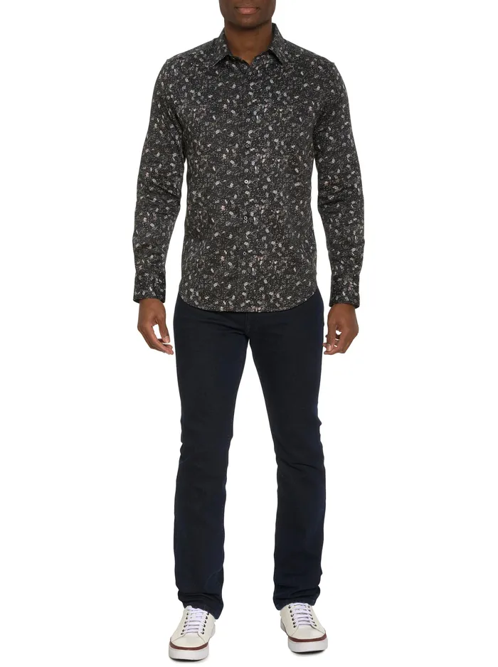 Robert Graham Long Sleeve Button Down Shirts Men CASINO LONG SLEEVE BUTTON DOWN SHIRT Black