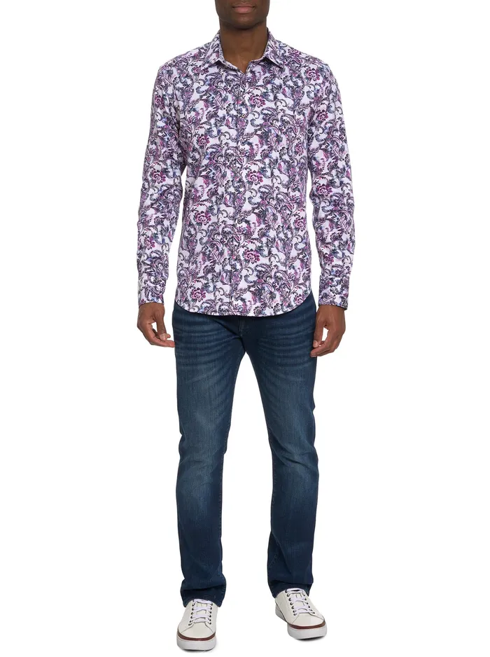 Robert Graham Long Sleeve Button Down Shirts Men CICCIO LONG SLEEVE BUTTON DOWN SHIRT Wine