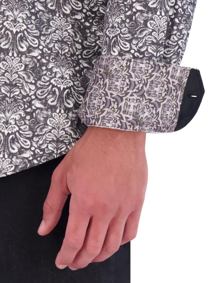 Robert Graham Long Sleeve Button Down Shirts Men DAWSON LONG SLEEVE BUTTON FRON SHIRT Black