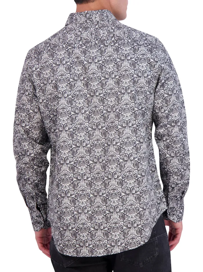 Robert Graham Long Sleeve Button Down Shirts Men DAWSON LONG SLEEVE BUTTON FRON SHIRT Black
