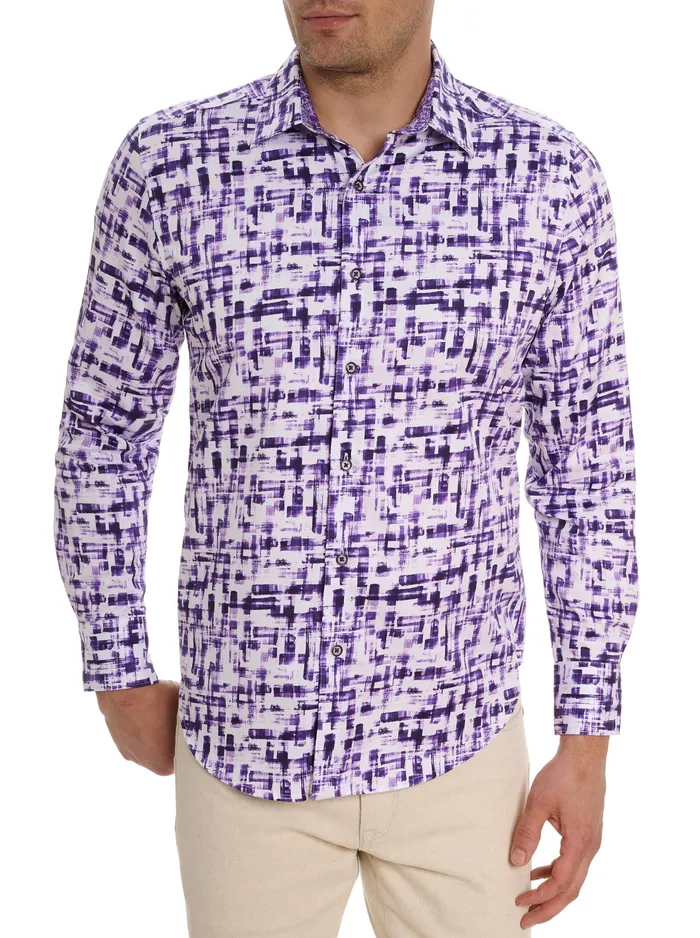 Robert Graham Long Sleeve Button Down Shirts Men DELUCA LONG SLEEVE BUTTON FRONT SHIRT Purple Robert Graham Long Sleeve Button Down Shirts Men DELUCA LONG SLEEVE BUTTON FRONT SHIRT Purple