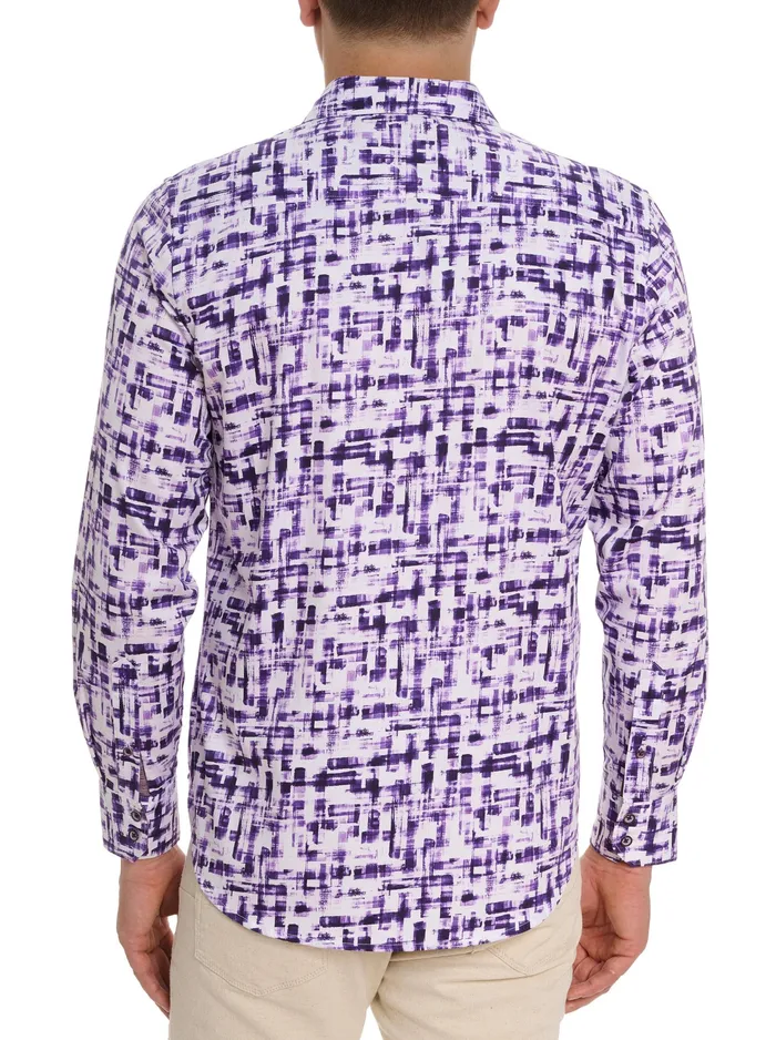 Robert Graham Long Sleeve Button Down Shirts Men DELUCA LONG SLEEVE BUTTON FRONT SHIRT Purple