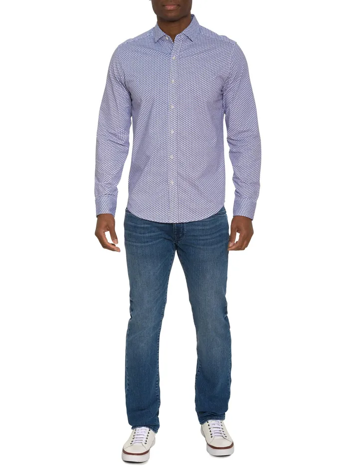 Robert Graham Long Sleeve Button Down Shirts Men DURANTE MOTION LONG SLEEVE KNIT BUTTON DOWN SHIRT Multi