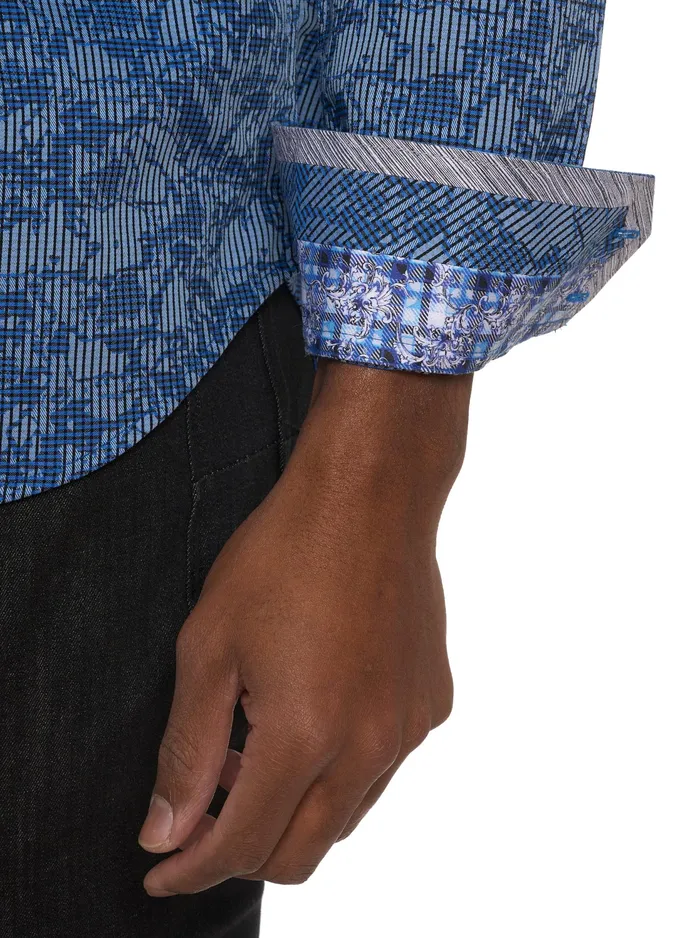 Robert Graham Long Sleeve Button Down Shirts Men ELECTRIC SLIDE LONG SLEEVE BUTTON DOWN SHIRT Grey