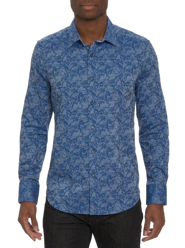 Robert Graham Long Sleeve Button Down Shirts Men ELECTRIC SLIDE LONG SLEEVE BUTTON DOWN SHIRT Grey