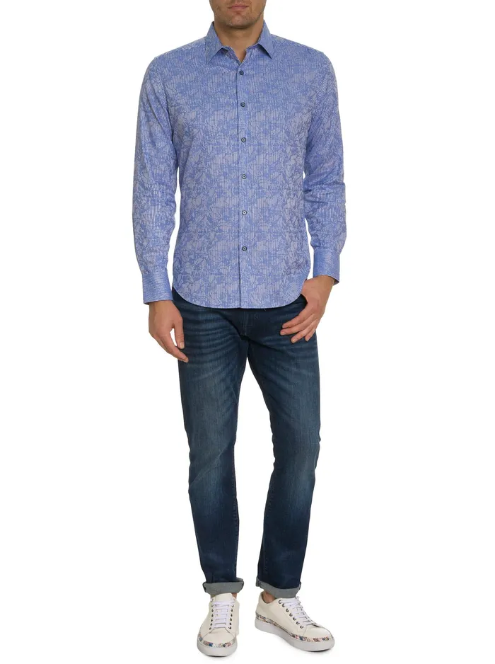 Robert Graham Long Sleeve Button Down Shirts Men ELECTRIC SLIDE LONG SLEEVE BUTTON DOWN SHIRT Grey