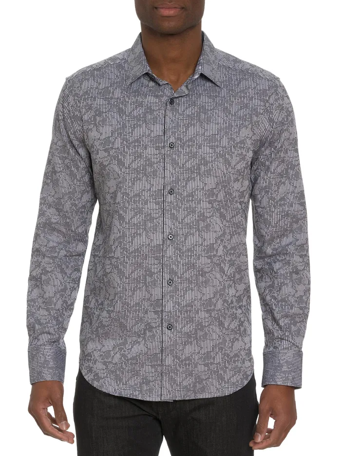 Robert Graham Long Sleeve Button Down Shirts Men ELECTRIC SLIDE LONG SLEEVE BUTTON DOWN SHIRT Grey