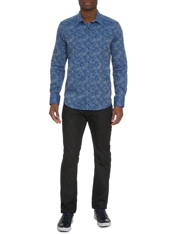 Robert Graham Long Sleeve Button Down Shirts Men ELECTRIC SLIDE LONG SLEEVE BUTTON DOWN SHIRT Grey