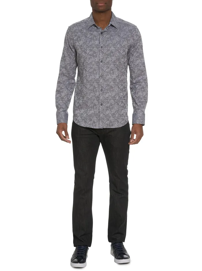 Robert Graham Long Sleeve Button Down Shirts Men ELECTRIC SLIDE LONG SLEEVE BUTTON DOWN SHIRT Grey