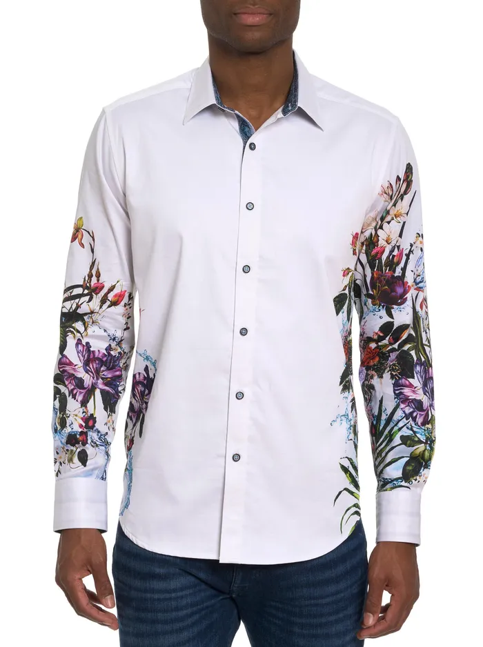Robert Graham Long Sleeve Button Down Shirts Men GARDEN PARTY LONG SLEEVE BUTTON DOWN SHIRT White
