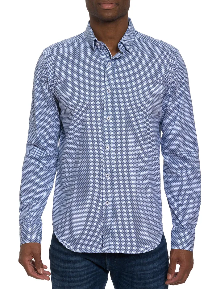 Robert Graham Long Sleeve Button Down Shirts Men GIRMAN LONG SLEEVE KNIT SHIRT Navy Robert Graham Long Sleeve Button Down Shirts Men GIRMAN LONG SLEEVE KNIT SHIRT Navy