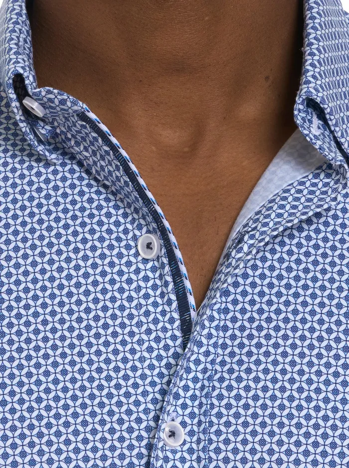 Robert Graham Long Sleeve Button Down Shirts Men GIRMAN LONG SLEEVE KNIT SHIRT Navy