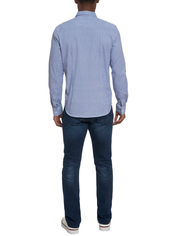 Robert Graham Long Sleeve Button Down Shirts Men GIRMAN LONG SLEEVE KNIT SHIRT Navy