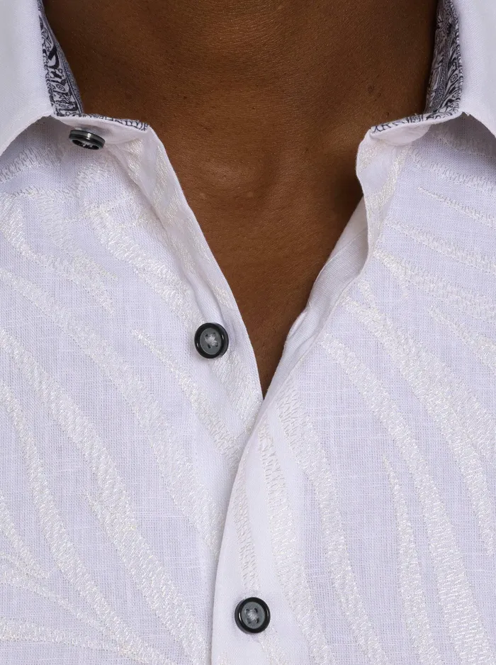 Robert Graham Long Sleeve Button Down Shirts Men GRAND PALMS LONG SLEEVE BUTTON DOWN SHIRT White