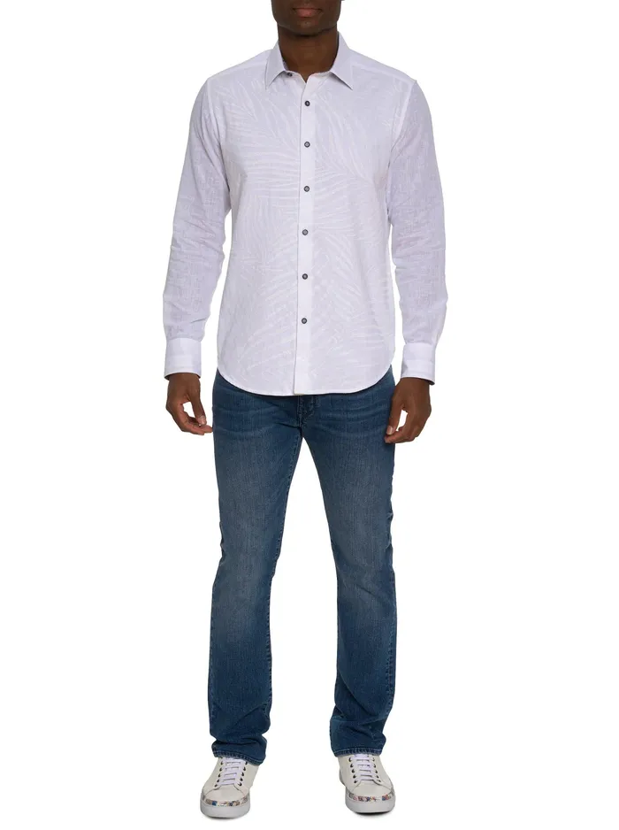 Robert Graham Long Sleeve Button Down Shirts Men GRAND PALMS LONG SLEEVE BUTTON DOWN SHIRT White
