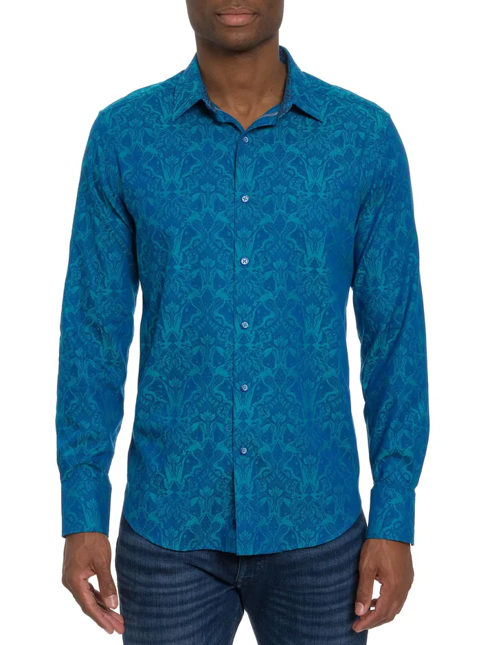 Robert Graham Long Sleeve Button Down Shirts Men HIGHLAND 3 LONG SLEEVE BUTTON DOWN SHIRT Turquoise