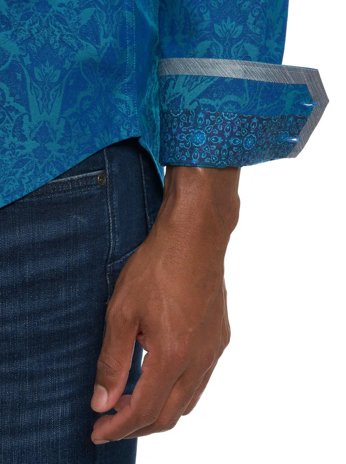 Robert Graham Long Sleeve Button Down Shirts Men HIGHLAND 3 LONG SLEEVE BUTTON DOWN SHIRT Turquoise