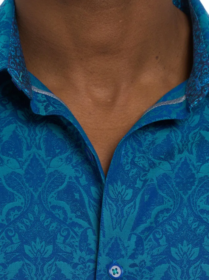Robert Graham Long Sleeve Button Down Shirts Men HIGHLAND 3 LONG SLEEVE BUTTON DOWN SHIRT Turquoise