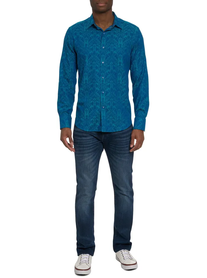 Robert Graham Long Sleeve Button Down Shirts Men HIGHLAND 3 LONG SLEEVE BUTTON DOWN SHIRT Turquoise