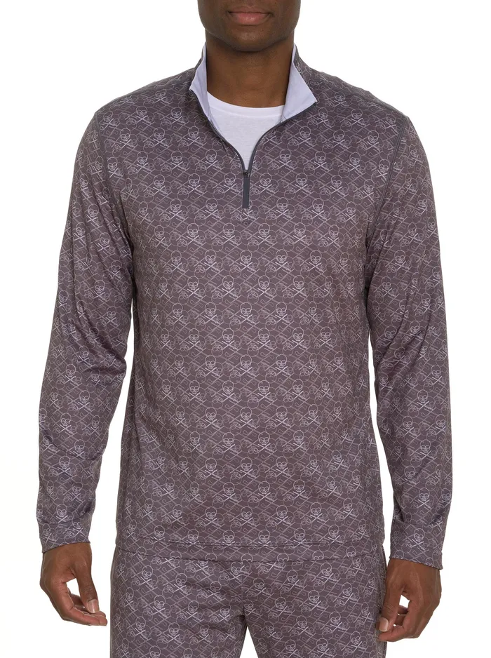 Robert Graham Long Sleeve Button Down Shirts Men IRON SKULL LONG SLEEVE KNIT SHIRT Grey Robert Graham Long Sleeve Button Down Shirts Men IRON SKULL LONG SLEEVE KNIT SHIRT Grey