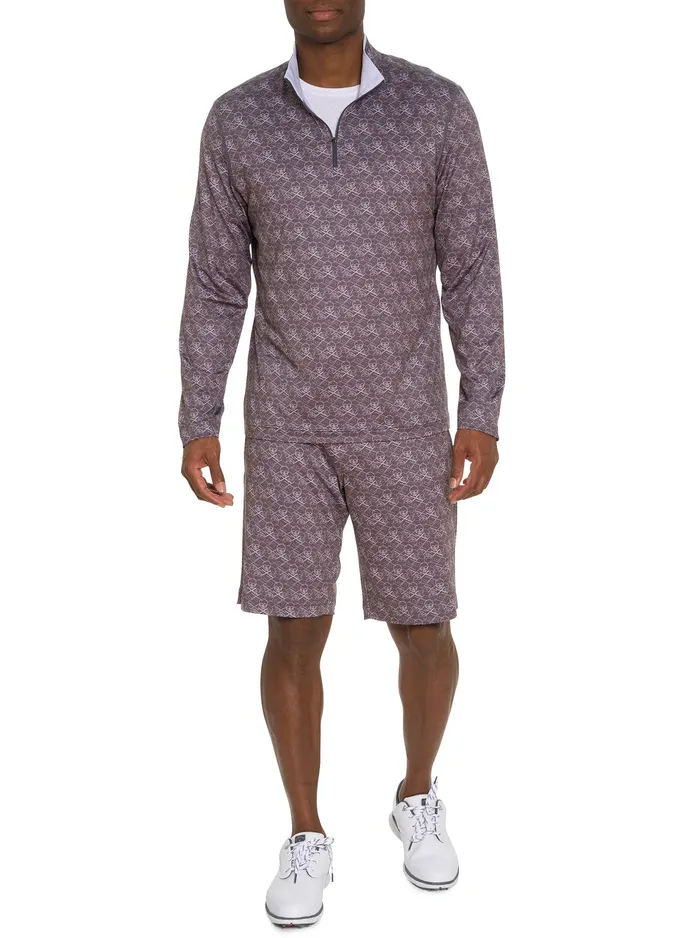 Robert Graham Long Sleeve Button Down Shirts Men IRON SKULL LONG SLEEVE KNIT SHIRT Grey