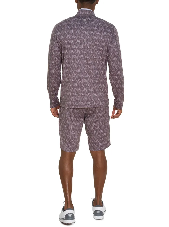 Robert Graham Long Sleeve Button Down Shirts Men IRON SKULL LONG SLEEVE KNIT SHIRT Grey