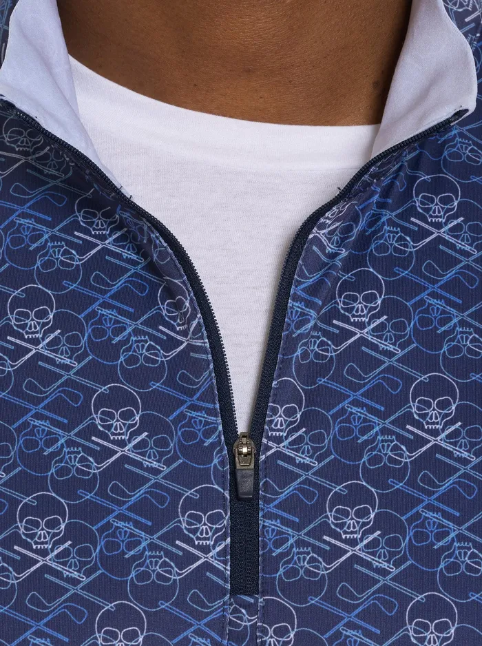 Robert Graham Long Sleeve Button Down Shirts Men IRON SKULL LONG SLEEVE KNIT SHIRT Grey