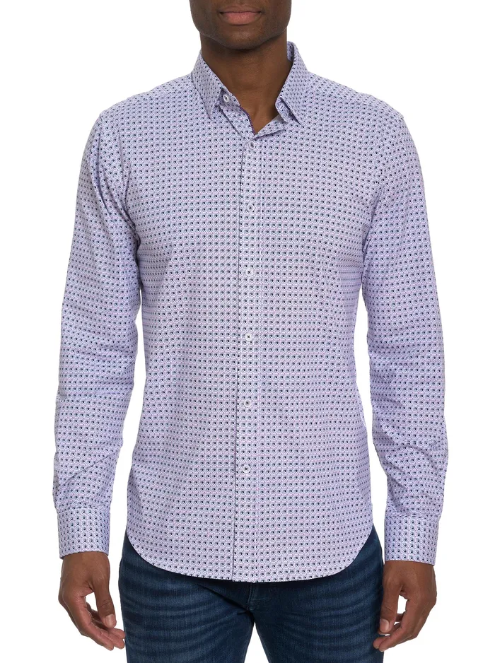 Robert Graham Long Sleeve Button Down Shirts Men KENSINGER MOTION LONG SLEEVE KNIT BUTTON DOWN SHIRT Lavender Robert Graham Long Sleeve Button Down Shirts Men KENSINGER MOTION LONG SLEEVE KNIT BUTTON DOWN SHIRT Lavender