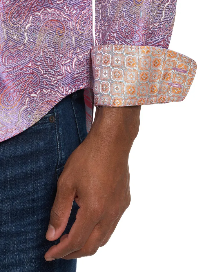 Robert Graham Long Sleeve Button Down Shirts Men LIMITED EDITION SOPHISTICATE LONG SLEEVE BUTTON DOWN SHIRT Light Pink