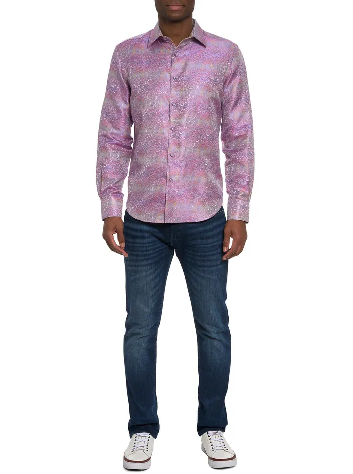 Robert Graham Long Sleeve Button Down Shirts Men LIMITED EDITION SOPHISTICATE LONG SLEEVE BUTTON DOWN SHIRT Light Pink