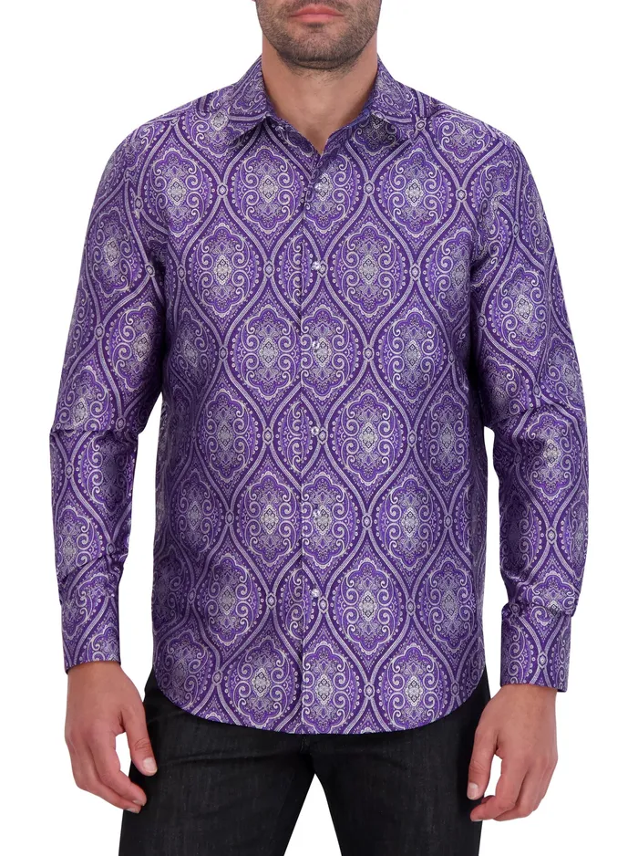 Robert Graham Long Sleeve Button Down Shirts Men LIMITED EDITION SOVEREIGNTY LONG SLEEVE BUTTON DOWN SHIRT Blue