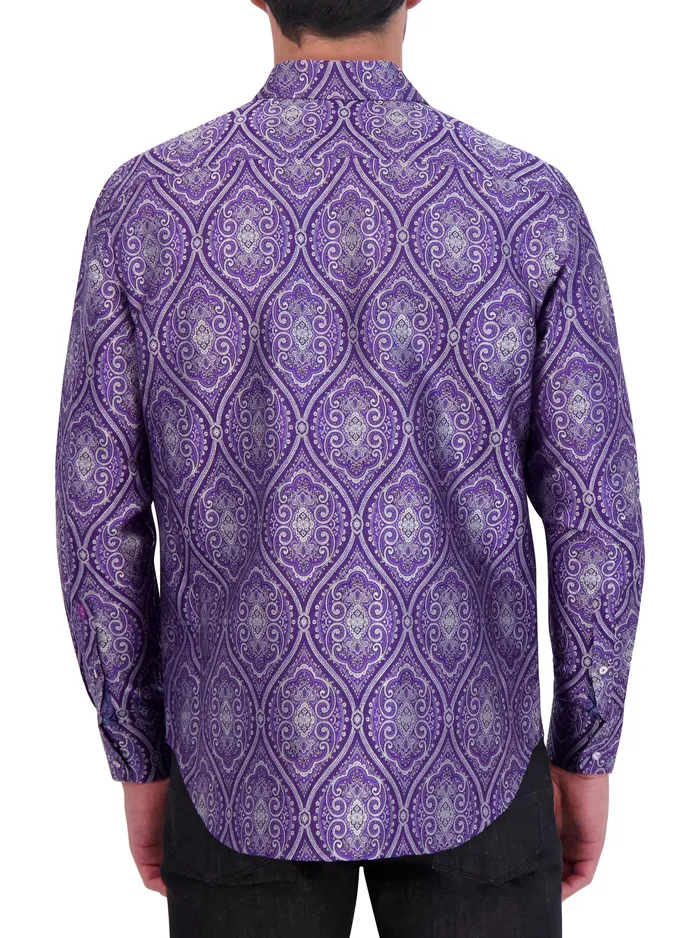 Robert Graham Long Sleeve Button Down Shirts Men LIMITED EDITION SOVEREIGNTY LONG SLEEVE BUTTON DOWN SHIRT Blue