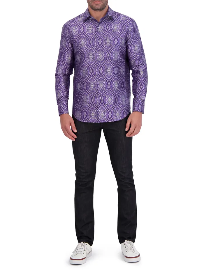 Robert Graham Long Sleeve Button Down Shirts Men LIMITED EDITION SOVEREIGNTY LONG SLEEVE BUTTON DOWN SHIRT Blue