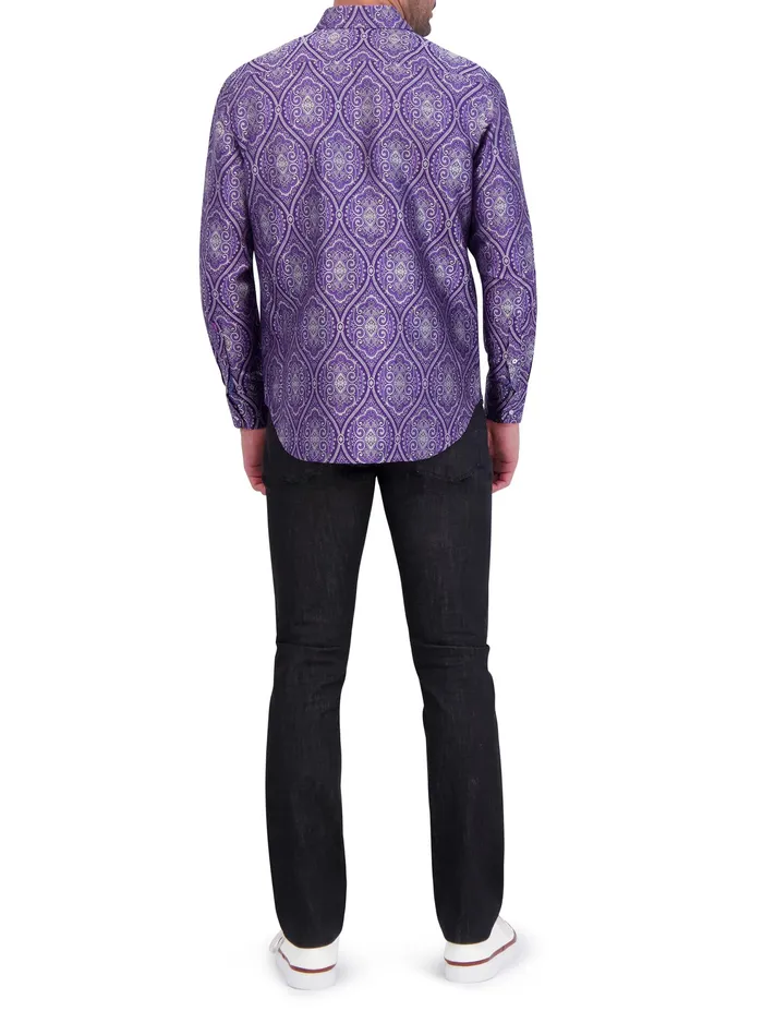 Robert Graham Long Sleeve Button Down Shirts Men LIMITED EDITION SOVEREIGNTY LONG SLEEVE BUTTON DOWN SHIRT Blue