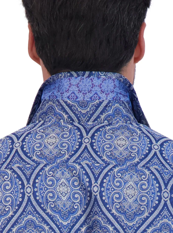 Robert Graham Long Sleeve Button Down Shirts Men LIMITED EDITION SOVEREIGNTY LONG SLEEVE BUTTON DOWN SHIRT Blue