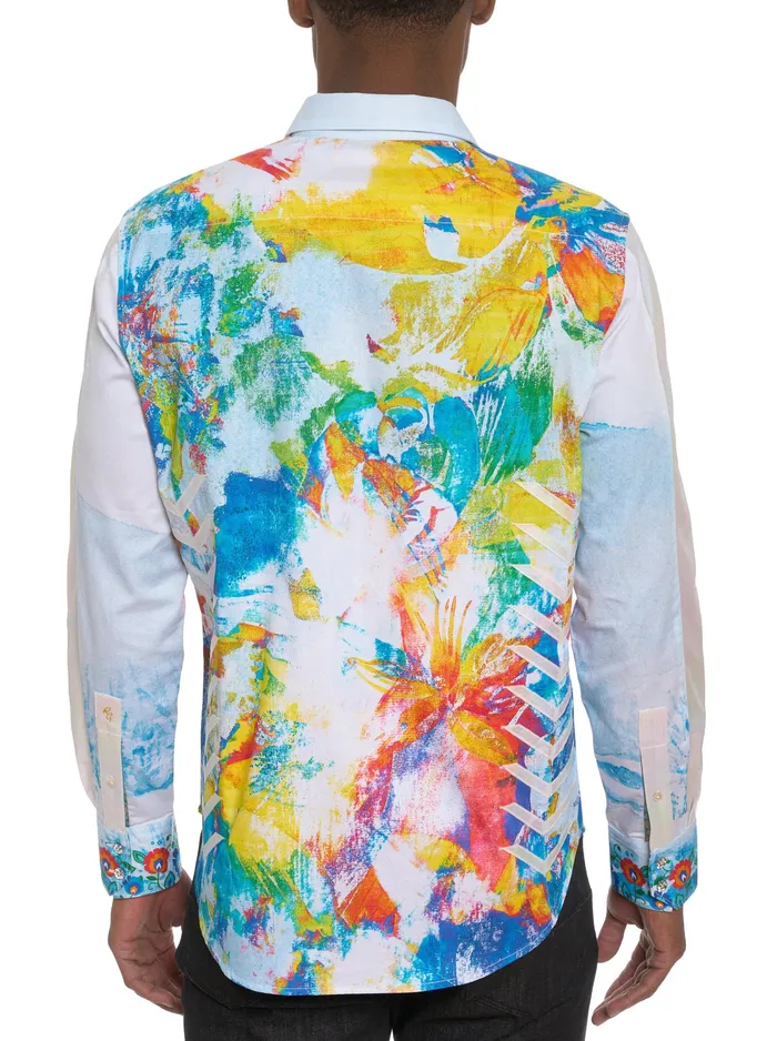 Robert Graham Long Sleeve Button Down Shirts Men LIMITED EDITION THE ALPS LONG SLEEVE BUTTON DOWN SHIRT White