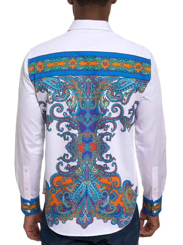 Robert Graham Long Sleeve Button Down Shirts Men LIMITED EDITION THE PLEIADES LONG SLEEVE BUTTON DOWN SHIRT White