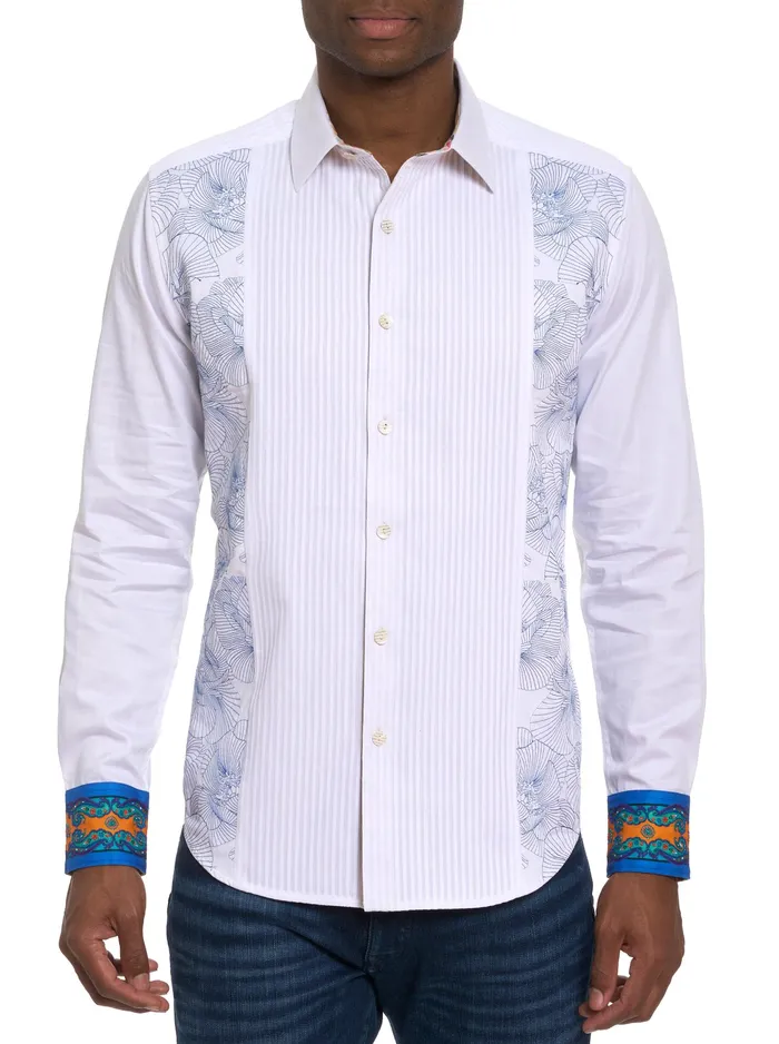 Robert Graham Long Sleeve Button Down Shirts Men LIMITED EDITION THE PLEIADES LONG SLEEVE BUTTON DOWN SHIRT White