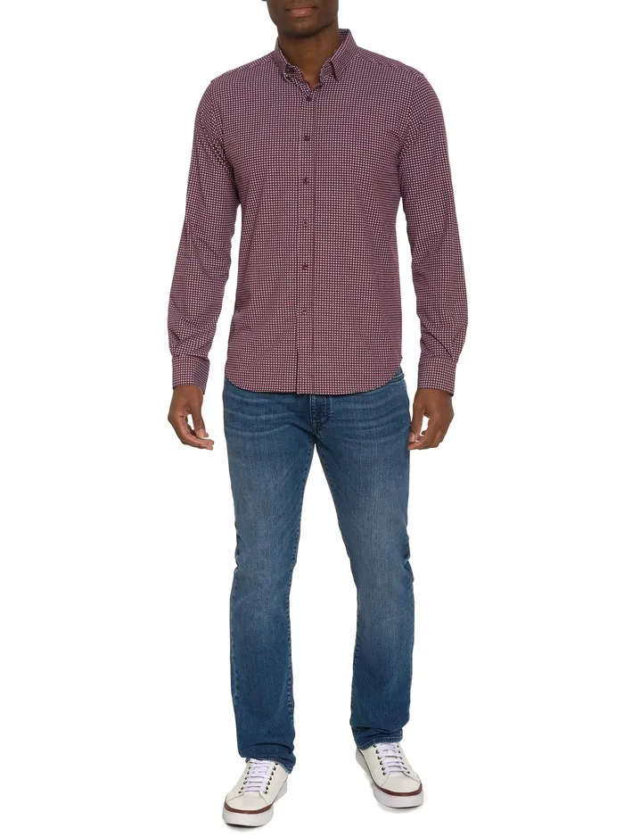 Robert Graham Long Sleeve Button Down Shirts Men LONARDO MOTION LONG SLEEVE BUTTON DOWN SHIRT Blue