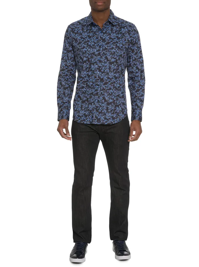 Robert Graham Long Sleeve Button Down Shirts Men MERANO LONG SLEEVE BUTTON DOWN SHIRT Dark Navy