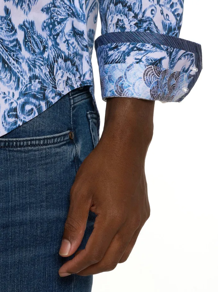 Robert Graham Long Sleeve Button Down Shirts Men MILLENNIUM LONG SLEEVE BUTTON DOWN SHIRT Dark Teal