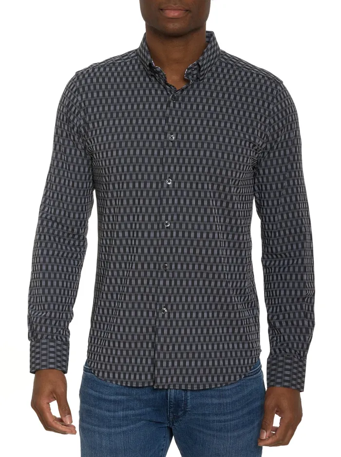 Robert Graham Long Sleeve Button Down Shirts Men NUCCI MOTION LONG SLEEVE BUTTON DOWN SHIRT Black Robert Graham Long Sleeve Button Down Shirts Men NUCCI MOTION LONG SLEEVE BUTTON DOWN SHIRT Black