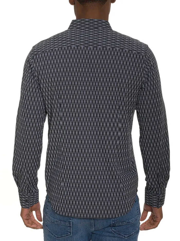 Robert Graham Long Sleeve Button Down Shirts Men NUCCI MOTION LONG SLEEVE BUTTON DOWN SHIRT Black